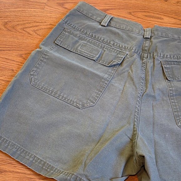 Women's Y2K J CREW Cargo Comfort Shorts Military Green Khaki Size 30 Summer Hike - Picture 8 of 13